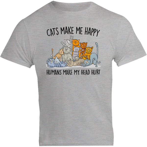 Cats Make Me Happy Dandy Cat Rescue front & back - Unisex Tee - Plus Size