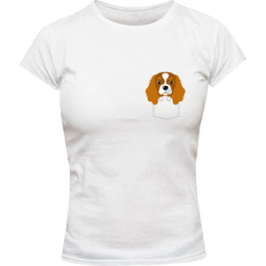Cavalier in Pocket - Ladies Slim Fit Tee - Graphic Tees Australia