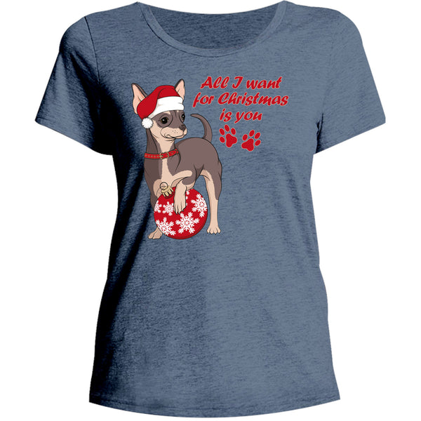 Chihuahua Christmas Bauble - Ladies Relaxed Fit Tee