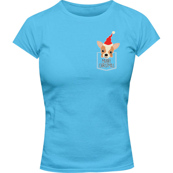 Chihuahua In Pocket - Ladies Slim Fit Tee