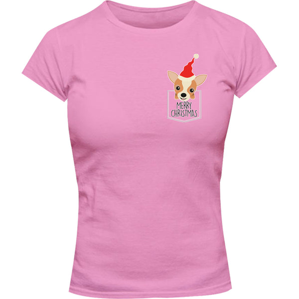 Chihuahua In Pocket - Ladies Slim Fit Tee