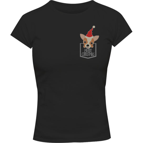 Chihuahua In Pocket - Ladies Slim Fit Tee