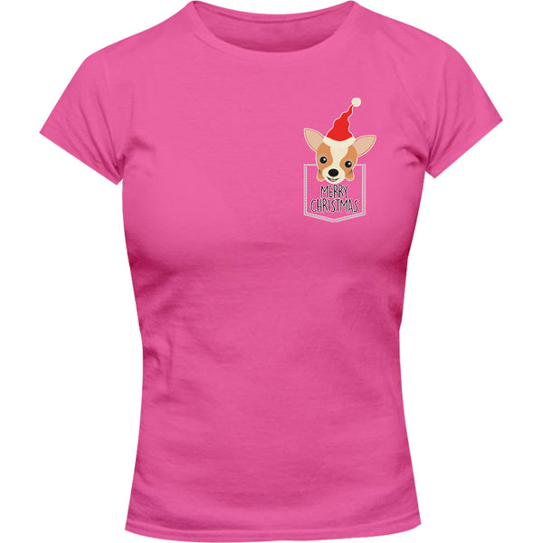 Chihuahua In Pocket - Ladies Slim Fit Tee