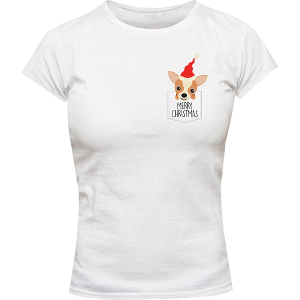 Chihuahua In Pocket - Ladies Slim Fit Tee