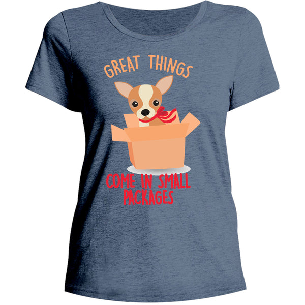 Chihuahua Small Packages - Ladies Relaxed Fit Tee