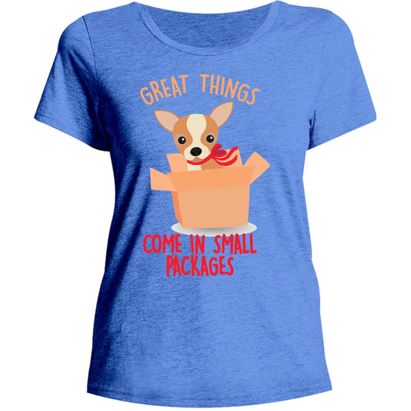 Chihuahua Small Packages - Ladies Relaxed Fit Tee