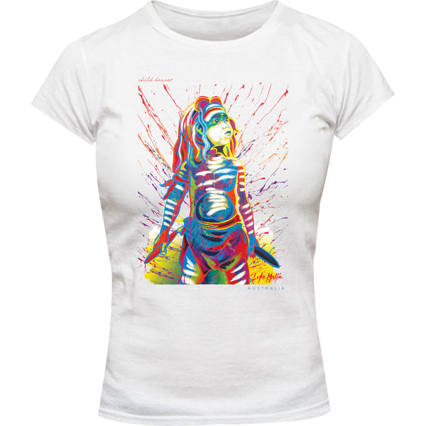 Child Dancer 2 - Ladies Slim Fit Tee - Graphic Tees Australia