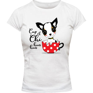 Cup Of Chi huahua - Ladies Slim Fit Tee - Graphic Tees Australia