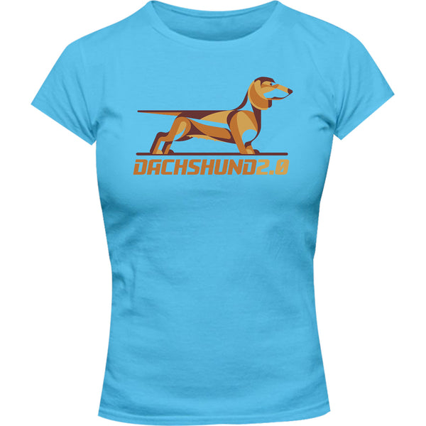 Dachshund 2.0 - Ladies Slim Fit Tee - Graphic Tees Australia