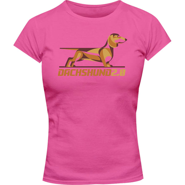 Dachshund 2.0 - Ladies Slim Fit Tee - Graphic Tees Australia