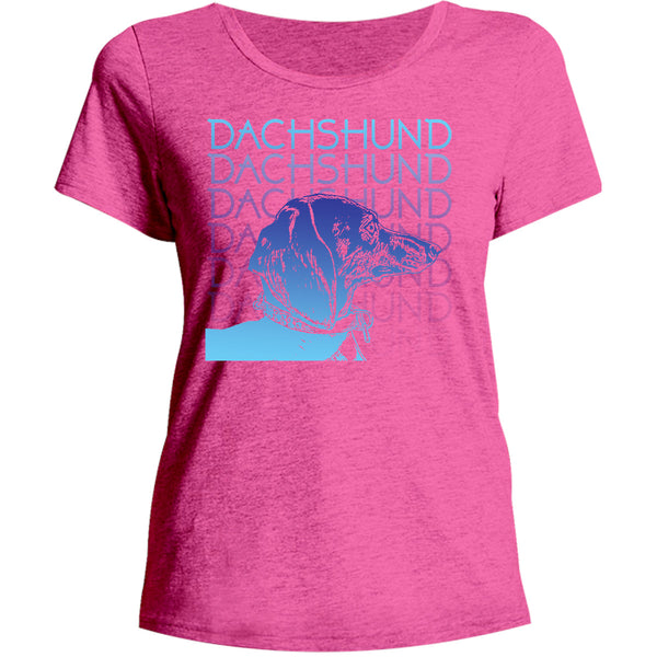 Dachshund Blues - Ladies Relaxed Fit Tee - Graphic Tees Australia