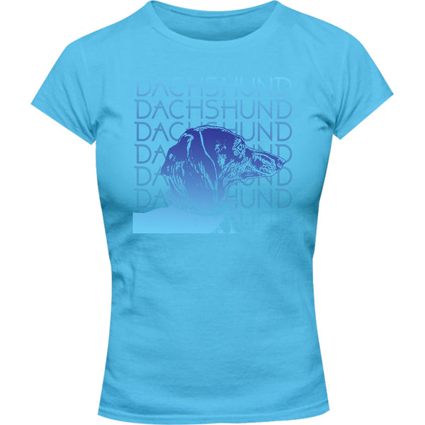 Dachshund Blues - Ladies Slim Fit Tee - Graphic Tees Australia