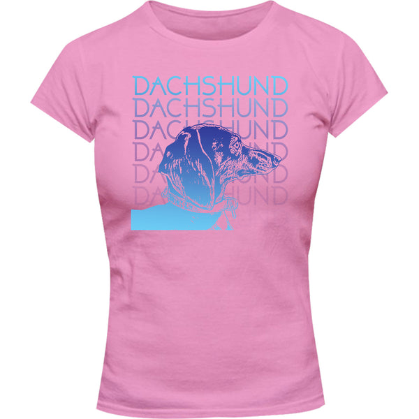 Dachshund Blues - Ladies Slim Fit Tee - Graphic Tees Australia