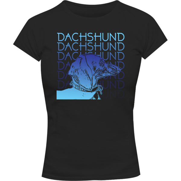 Dachshund Blues - Ladies Slim Fit Tee - Graphic Tees Australia