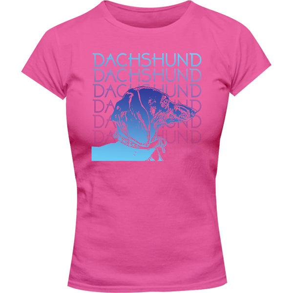 Dachshund Blues - Ladies Slim Fit Tee - Graphic Tees Australia