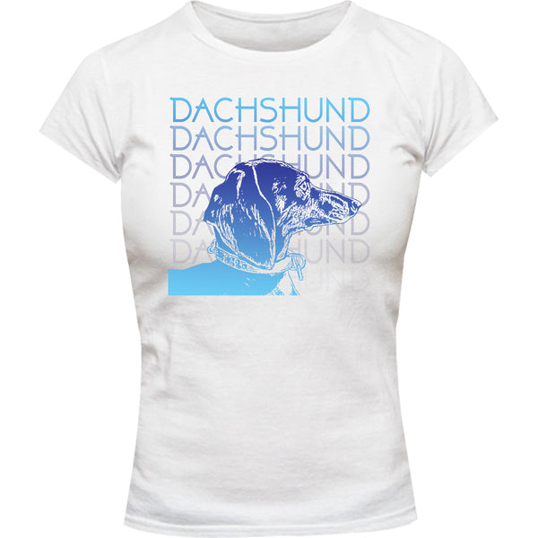 Dachshund Blues - Ladies Slim Fit Tee - Graphic Tees Australia