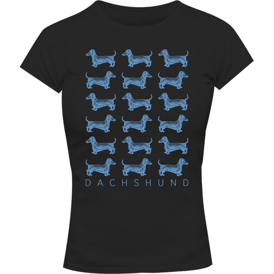 Dachshund Multi - Ladies Slim Fit Tee - Graphic Tees Australia