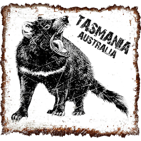 Devil Tin Plate Tasmania - Unisex Tee - Graphic Tees Australia