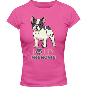 Dog Paw Love My Frenchie - Ladies Slim Fit Tee - Graphic Tees Australia