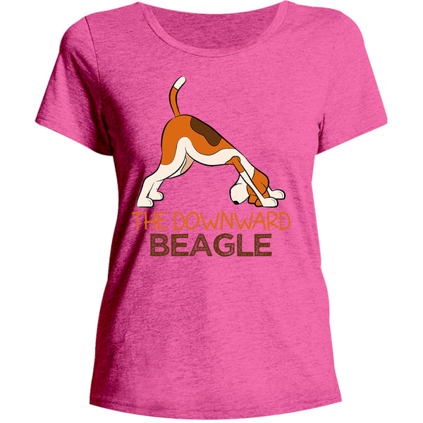 Downward Beagle - Ladies Relaxed Fit Tee - Graphic Tees Australia