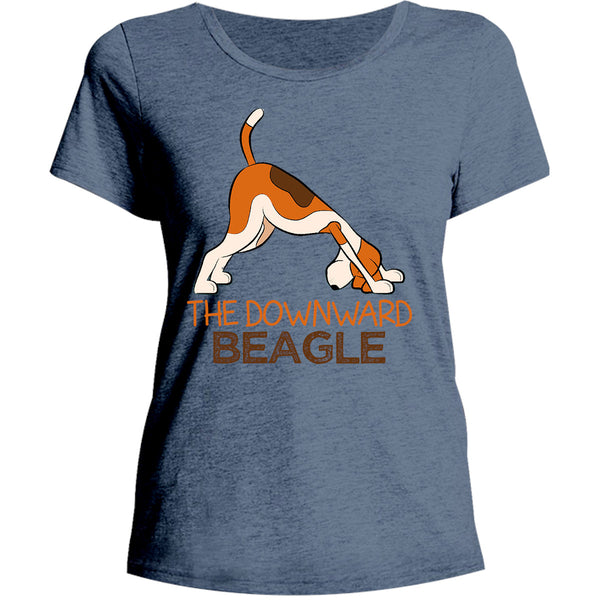 Downward Beagle - Ladies Relaxed Fit Tee - Graphic Tees Australia