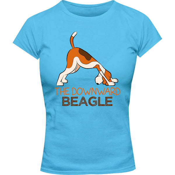 Downward Beagle - Ladies Slim Fit Tee - Graphic Tees Australia