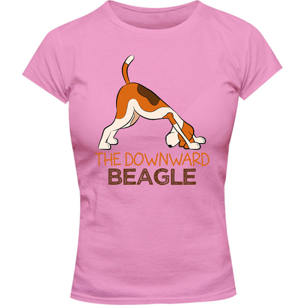 Downward Beagle - Ladies Slim Fit Tee - Graphic Tees Australia