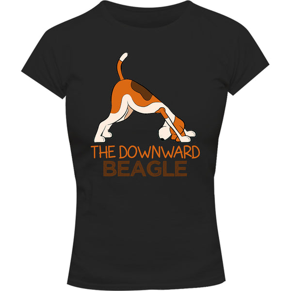 Downward Beagle - Ladies Slim Fit Tee - Graphic Tees Australia