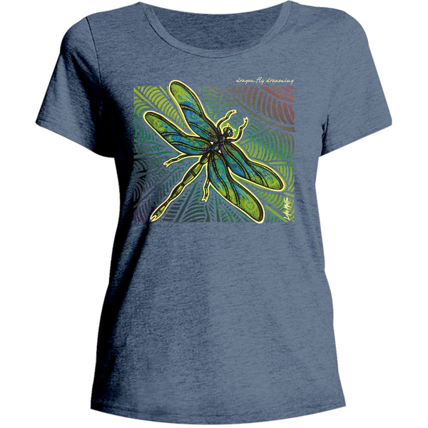 Dragonfly Dreaming - Ladies Relaxed Fit Tee - Graphic Tees Australia