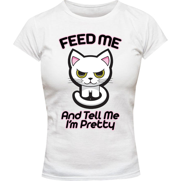 Feed Me - Ladies Slim Fit Tee - Graphic Tees Australia