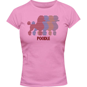 Four Poodles - Ladies Slim Fit Tee - Graphic Tees Australia