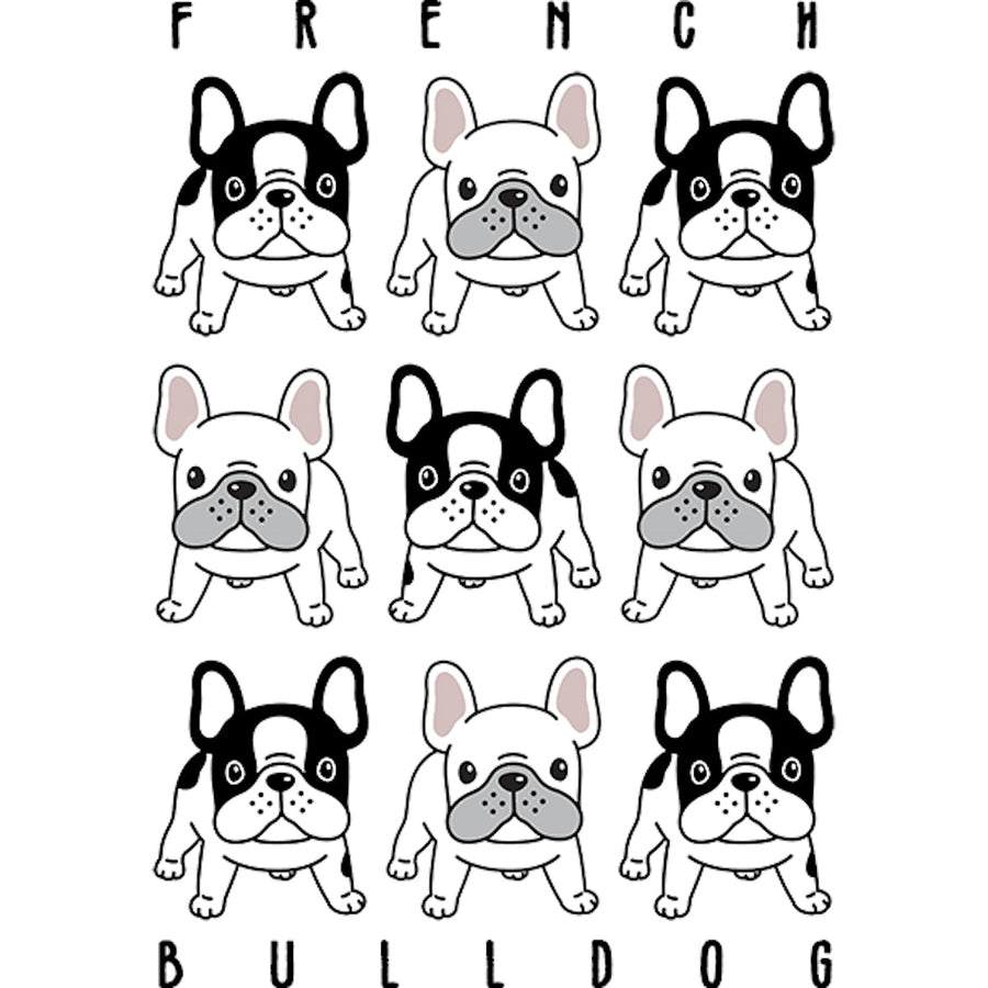 French Bulldog In Rows - Ladies Relaxed Fit Tee - Graphic Tees Australia