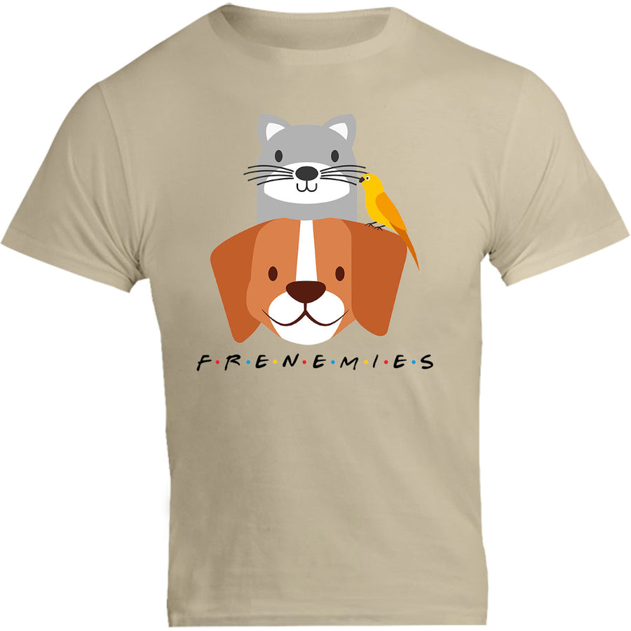 Frenemies Cat Dog Bird - Unisex Tee - Graphic Tees Australia