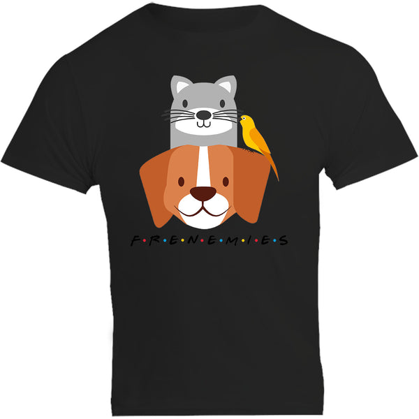 Frenemies Cat Dog Bird - Unisex Tee - Graphic Tees Australia