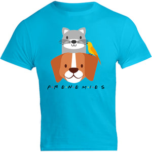 Frenemies Cat Dog Bird - Unisex Tee - Graphic Tees Australia