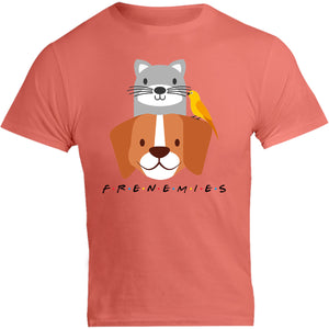 Frenemies Cat Dog Bird - Unisex Tee - Graphic Tees Australia