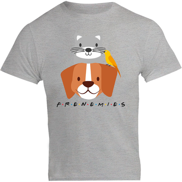 Frenemies Cat Dog Bird - Unisex Tee - Graphic Tees Australia