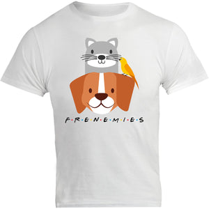 Frenemies Cat Dog Bird - Unisex Tee - Graphic Tees Australia