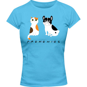 Frenemies Cat Dog - Ladies Slim Fit Tee - Graphic Tees Australia