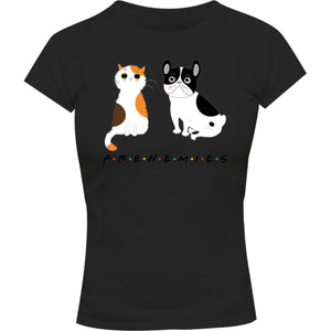 Frenemies Cat Dog - Ladies Slim Fit Tee - Graphic Tees Australia