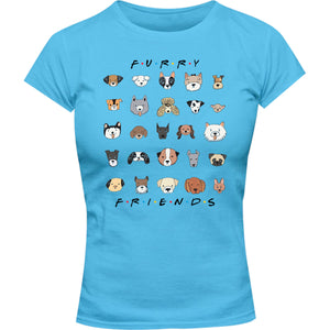 Furry Friends Dog Faces - Ladies Slim Fit Tee - Graphic Tees Australia