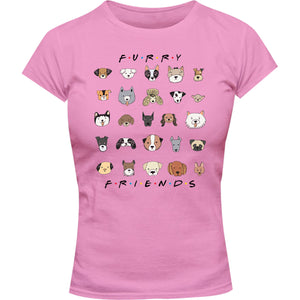 Furry Friends Dog Faces - Ladies Slim Fit Tee - Graphic Tees Australia