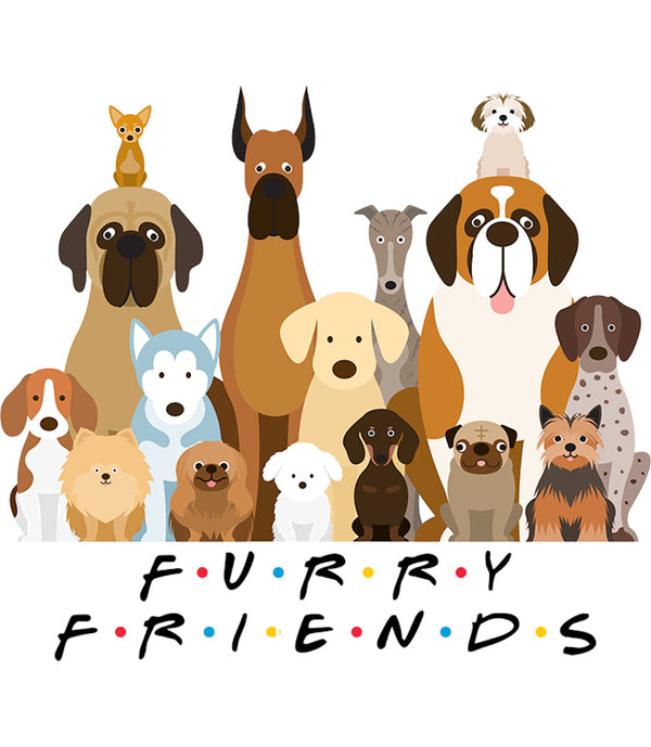 Furry Friends Group of Dogs - Unisex Tee - Graphic Tees Australia