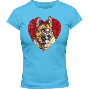 German Shepherd Heart - Ladies Slim Fit Tee - Graphic Tees Australia