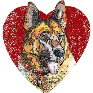 German Shepherd Heart - Ladies Slim Fit Tee - Graphic Tees Australia