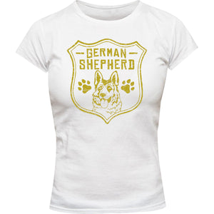 German Shepherd Shield - Ladies Slim Fit Tee - Graphic Tees Australia