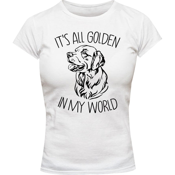 Golden In My World - Ladies Slim Fit Tee - Graphic Tees Australia