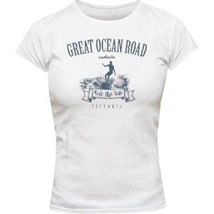 Great Ocean Road Vintage mono - Ladies Slim Fit Tee - Graphic Tees Australia