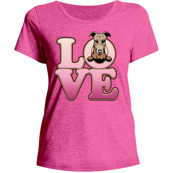 Greyhound Love - Ladies Relaxed Fit Tee - Graphic Tees Australia