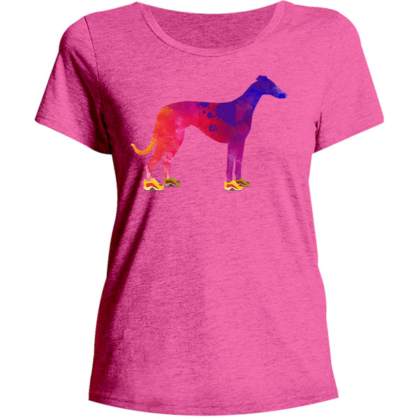 Greyhound In Running Shoes - Ladies Relaxed Fit Tee - Graphic Tees Australia